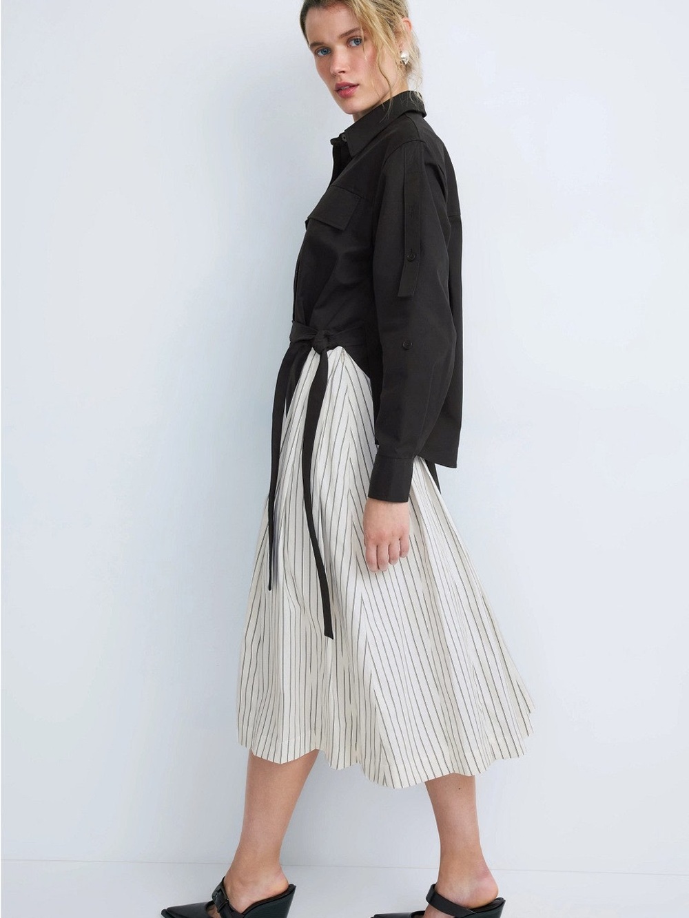 3.1 Phillip Lim Black Button-Front Shirt Dress - Picture 3 of 7